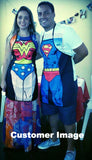 2 Pieces Funny Superman Wonder Woman Cooking Apron