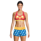 Wonder Woman Crop Top & Shorts Workout Sets