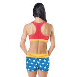 Wonder Woman Crop Top & Shorts Workout Sets